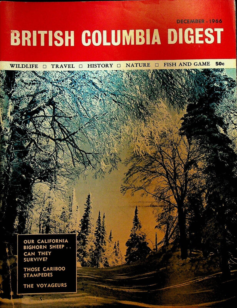British Columbia Digest December 1966 Cape Beale Bighorn Sheep Voyageurs