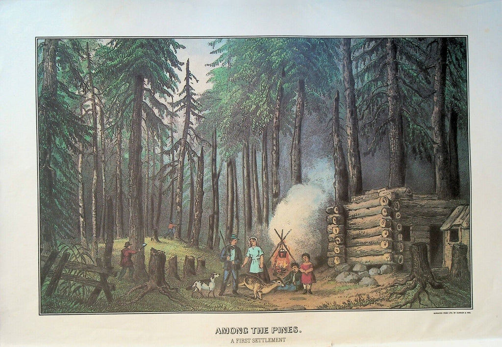 Currier & Ives Calendar Topper 1983 Among the Pines a First Settlement