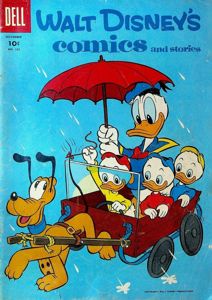 Walt Disney's Comics & Stories 182 Dell Comics 1955 Pluto Donald Duck Umbrella