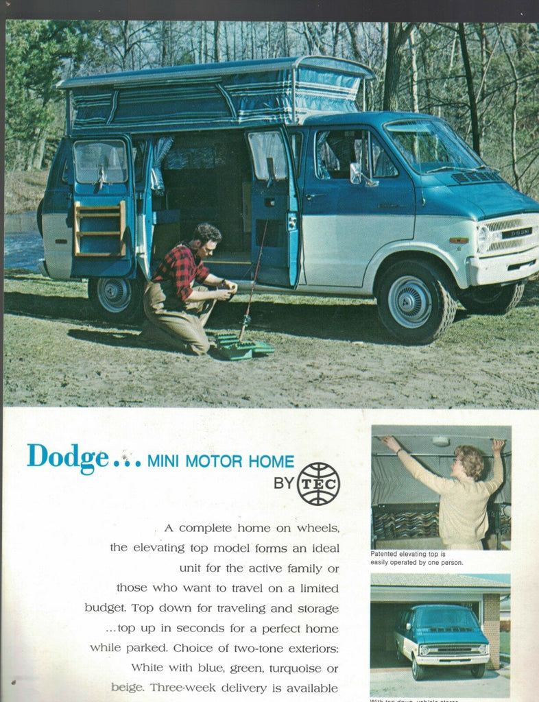 Dodge Mini Motor Home Brochure 1970 TEC Great Chrysler Item