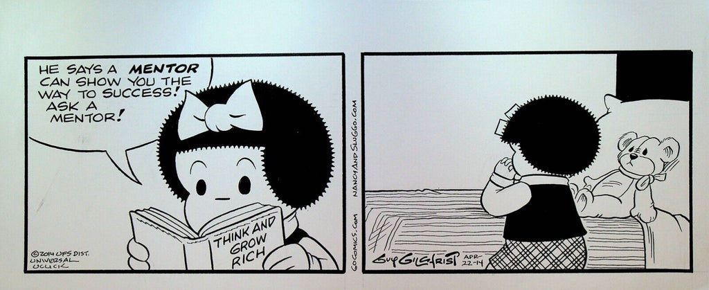 Nancy Original Comic Strip Art Guy Gilchrist April 22 2014 Bedtime Prayers