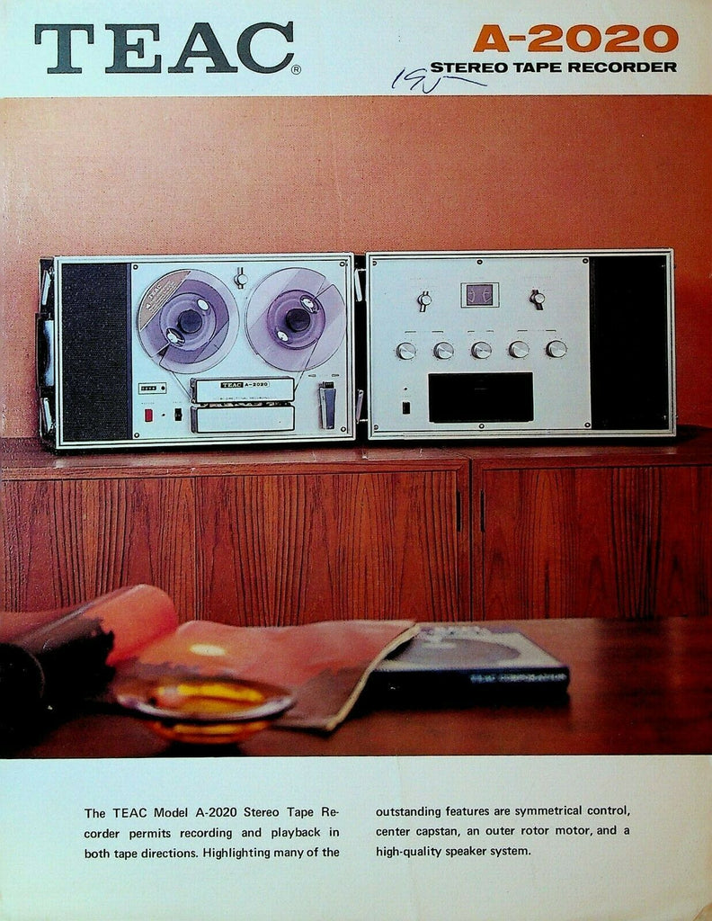 Teac A-2020 Stereo Tape Recorder Ad Sheet 1970s