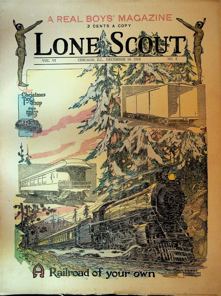 Lone Scout Magazine December 16 1916 Scouting Trains Railroad