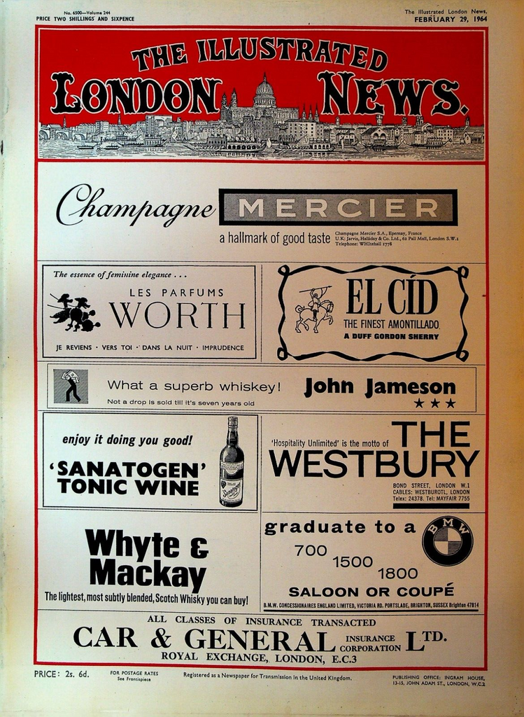 Illustrated London News February 29 1964 Chou En-Lai Cyprus Nuclear Submarines