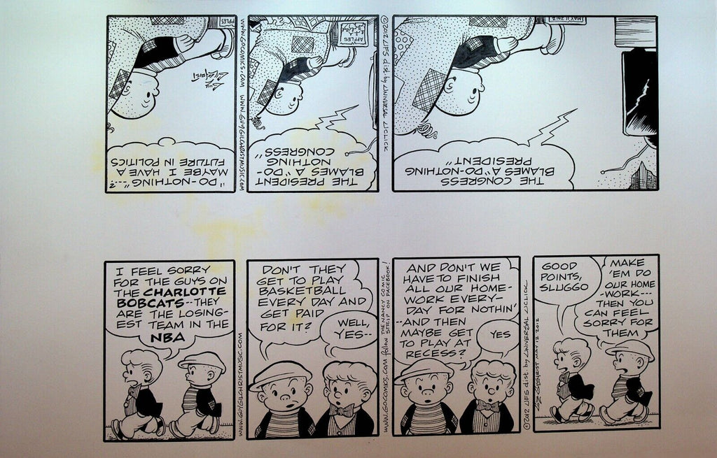 Nancy Comic Strip Original Art Guy Gilchrist May 2012 Charlotte Bobcats NBA