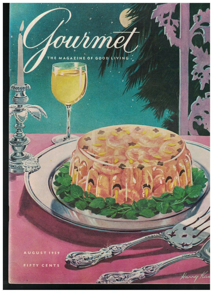 Gourmet Magazine August 1959 Harry Kane Coffeehouse Cold Sausages