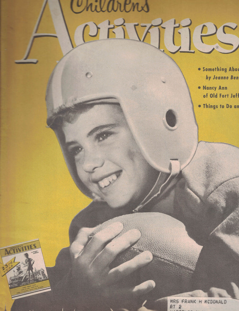 Children's Activities Magazine September 1957 Football Cover