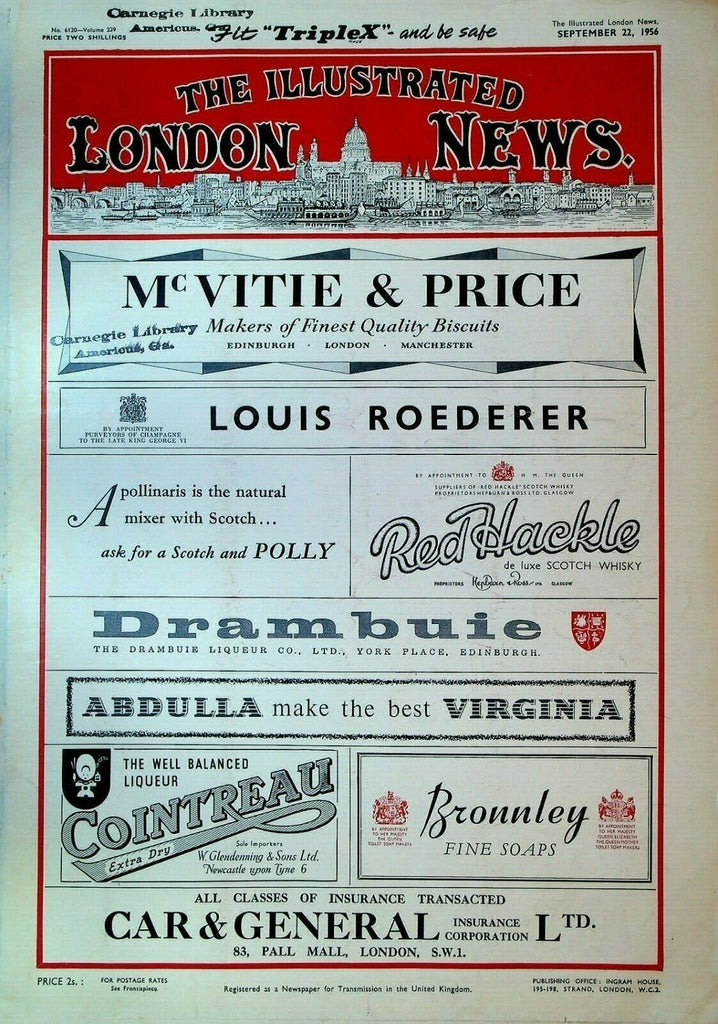 Illustrated London News September 22 1956 Suez Canal Princess Margaret
