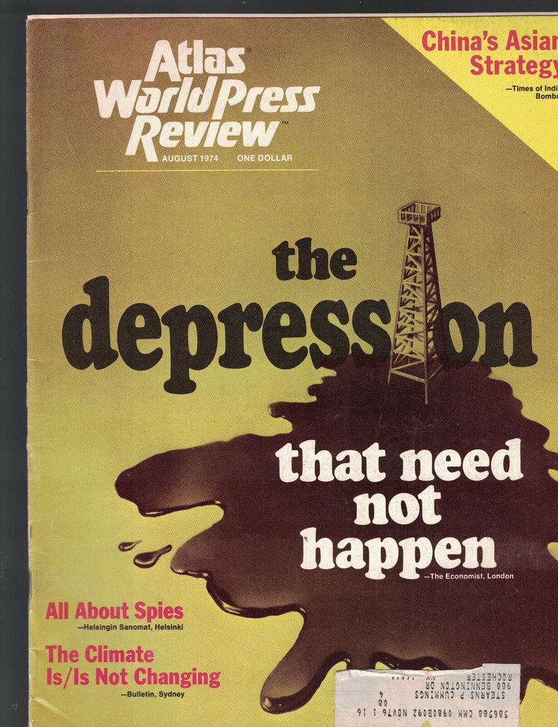 Atlas Magazine August 1974 China's Asian Strategy Puerto Rico Climate Change