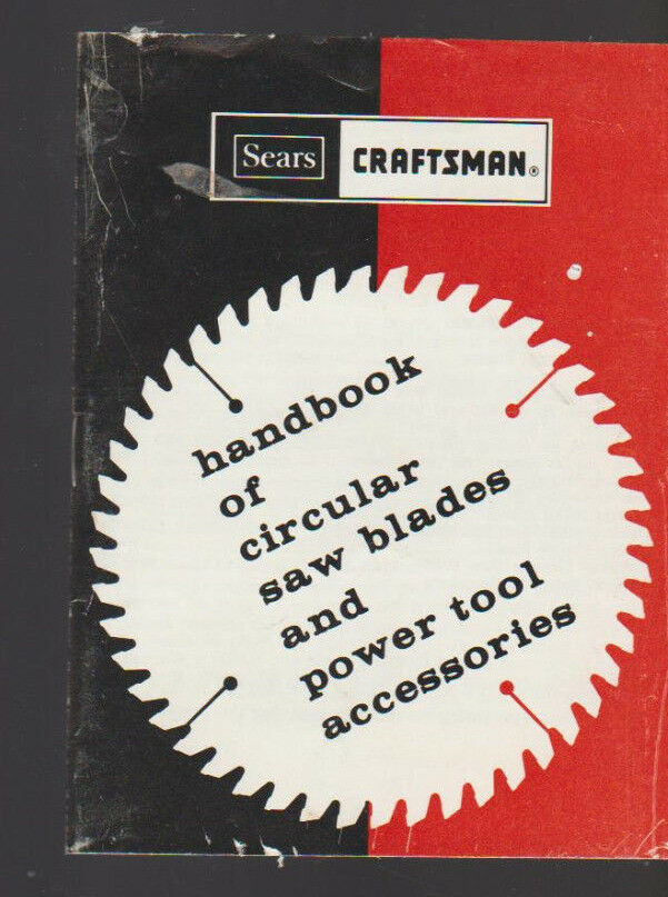 Sears Craftsman 1975 Handbook Circular Saw Blades & Power Tool Accessories