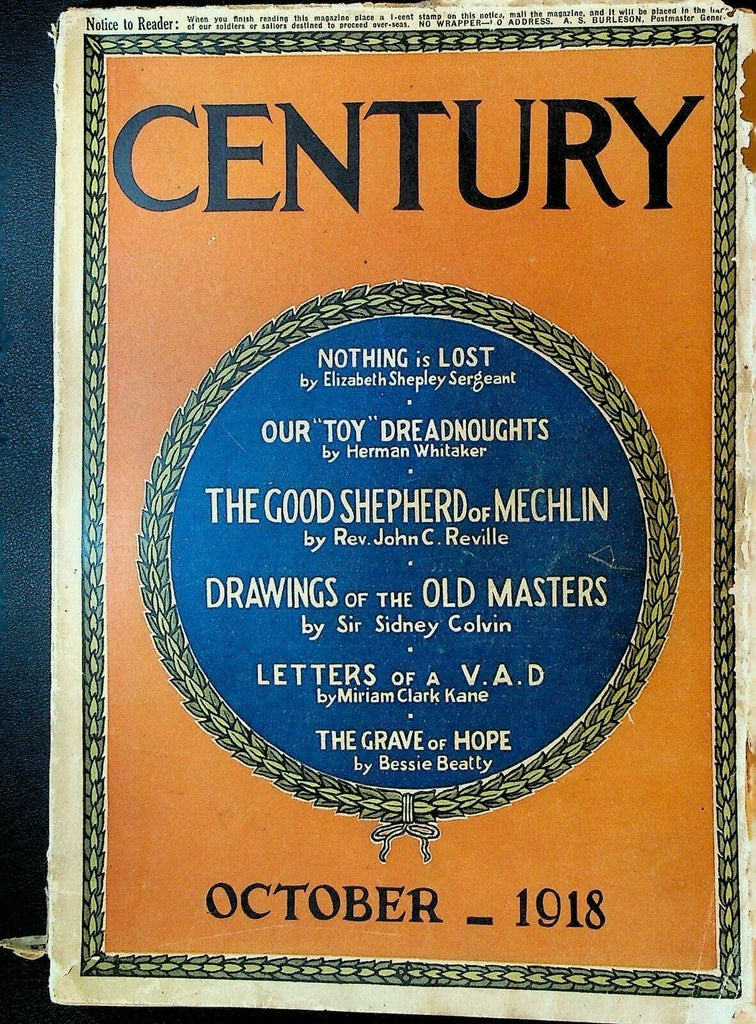 Century Magazine October 1918 WWI Paris Ilya Tolstoy Howard Giles