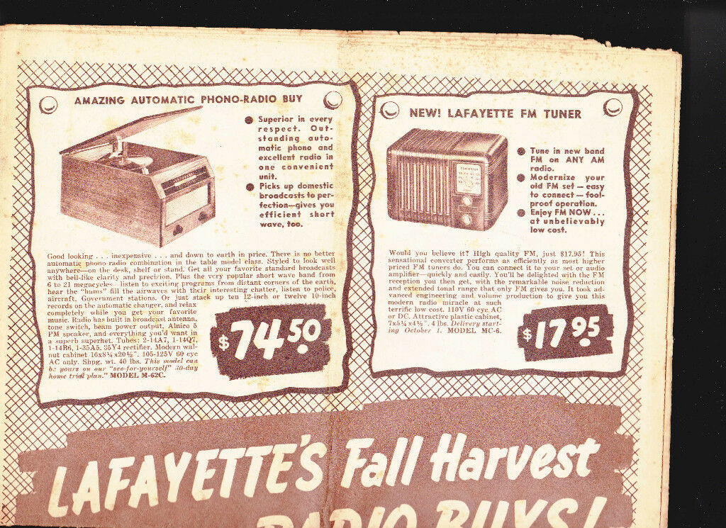 Radio Wire Television Inc Flyer C-40  Lafayette Radios and more