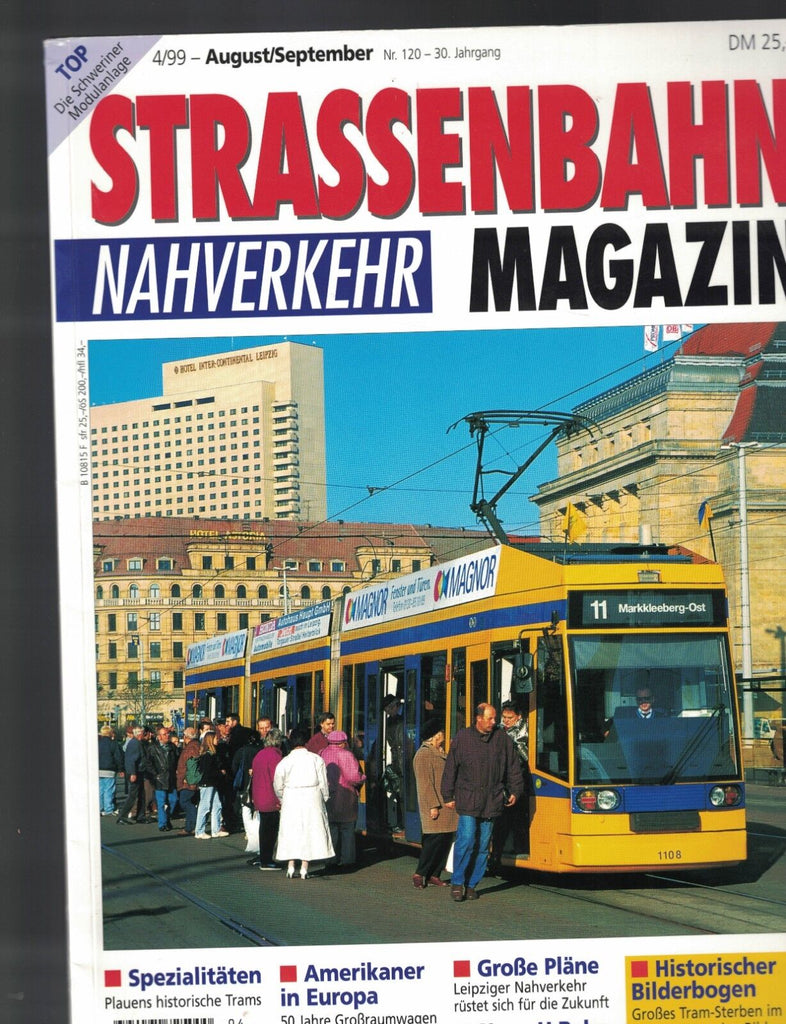 Strassenbahn Magazin Nahverkehr #120 August 1999 Trolley Tram Streetcars