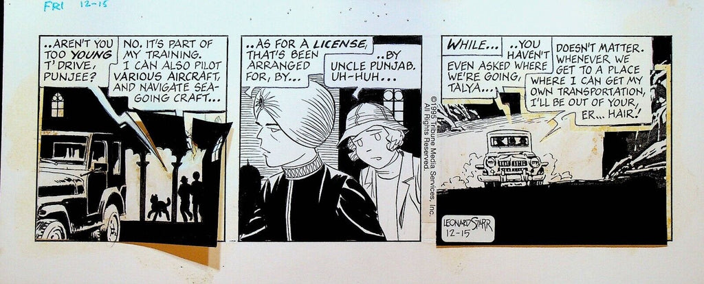 Little Orphan Annie Leonard Starr Original Comic Strip Art December 15 1995