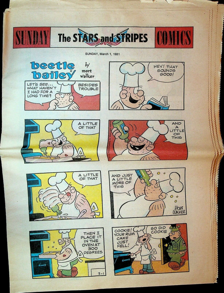 Stars & Stripes Sunday Comics Section March 1 1981 Beetle Bailey