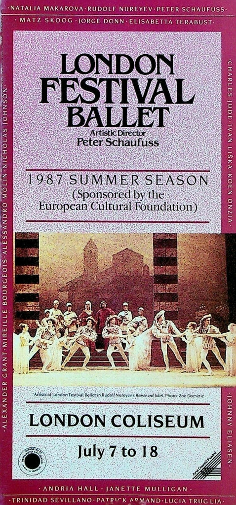 London Festival Ballet 1987 Summer Season Booklet Rudolf Nureyev