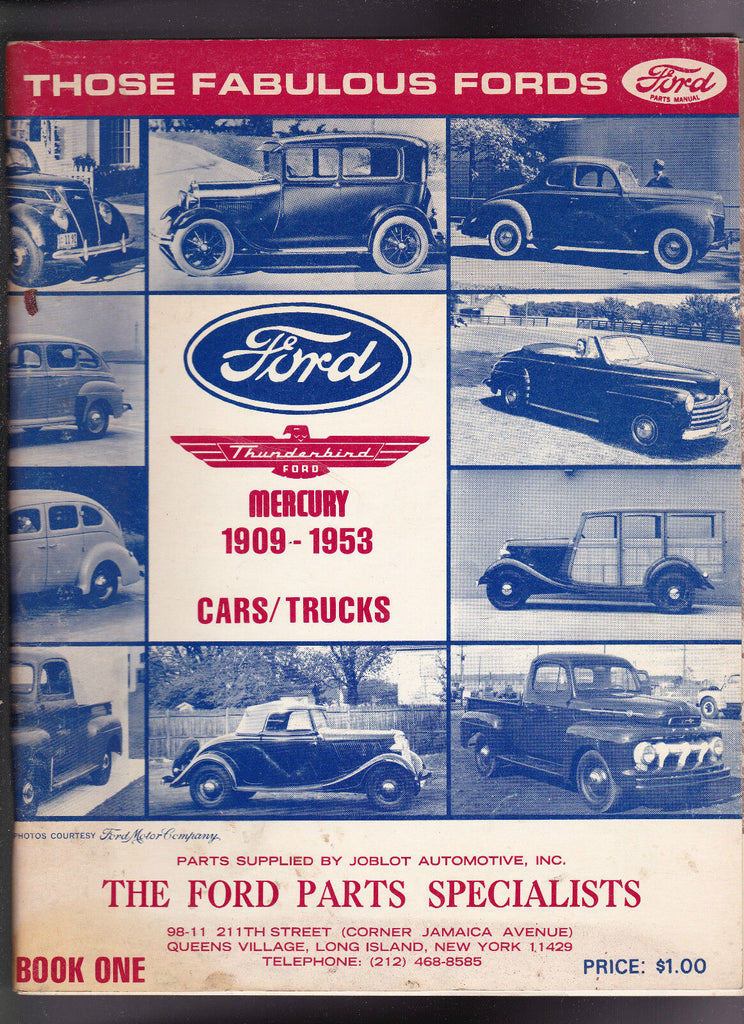 Those Fabulous Fords Parts Catalog Joblot Automotive Book 1 1909-1953