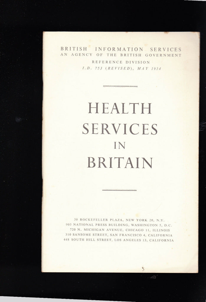 Health Services in Britain booklet 1954 British Information Services