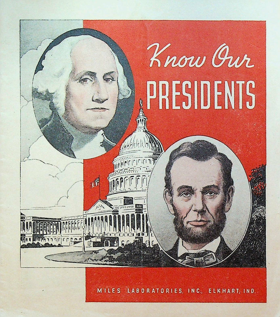 Know Our Presidents Dr Miles Nervine Advertising Booklet Alka-Seltzer 1939