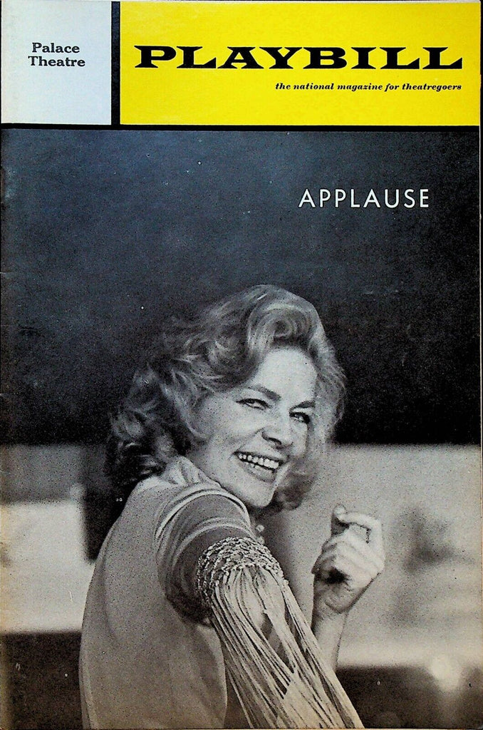 Applause Playbill August 1970 Lauren Bacall Bonnie Franklin Robert Mandan