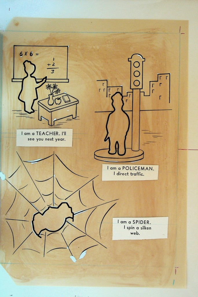 Sticker Whooo?? Quiz Activity Book Original Art Teacher Policeman Spider