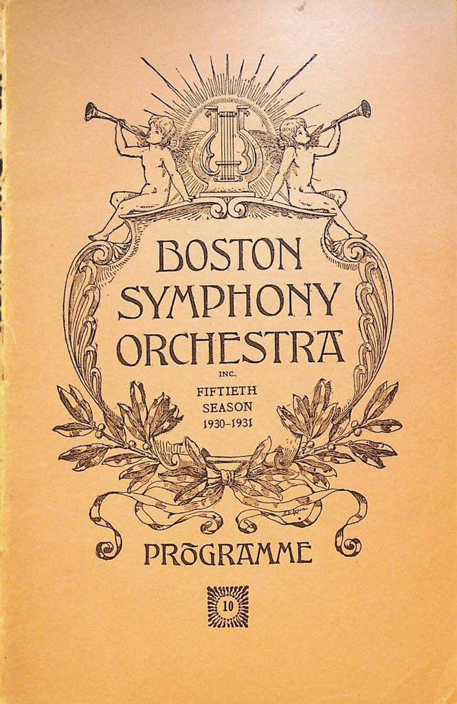 Boston Symphony Orchestra Program December 26 1930 January 2 1931 Koussevitzky