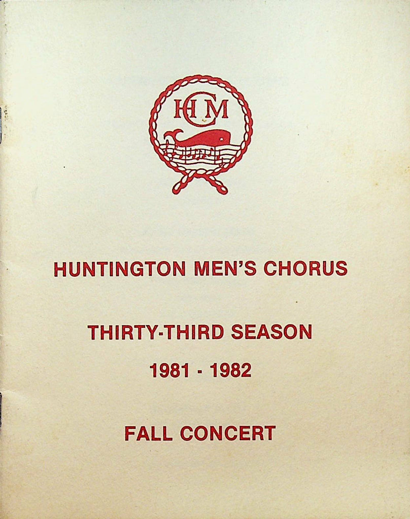 Huntington Men's Chorus Program 1981 Fall Concert Long Island NY