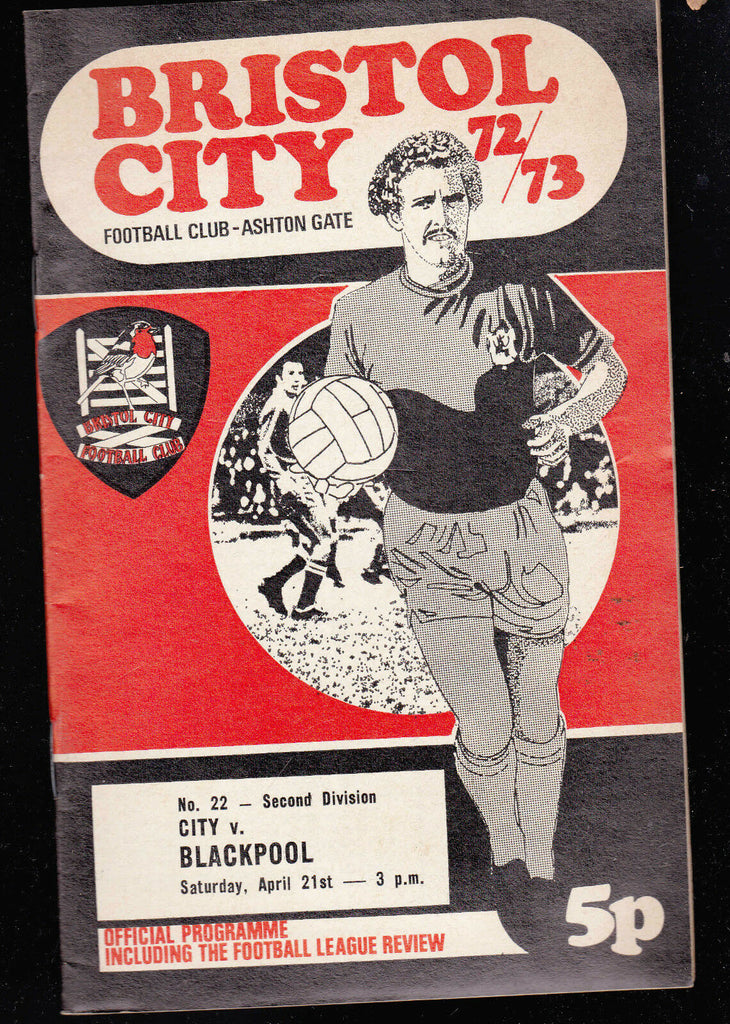 Bristol City v Blackpool programme- 2nd Division- April 21 1973 Football Soccer