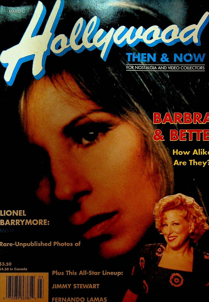Hollywood Then & Now March 1992 Bette Midler Barbra Streisand Lionel Barrymore