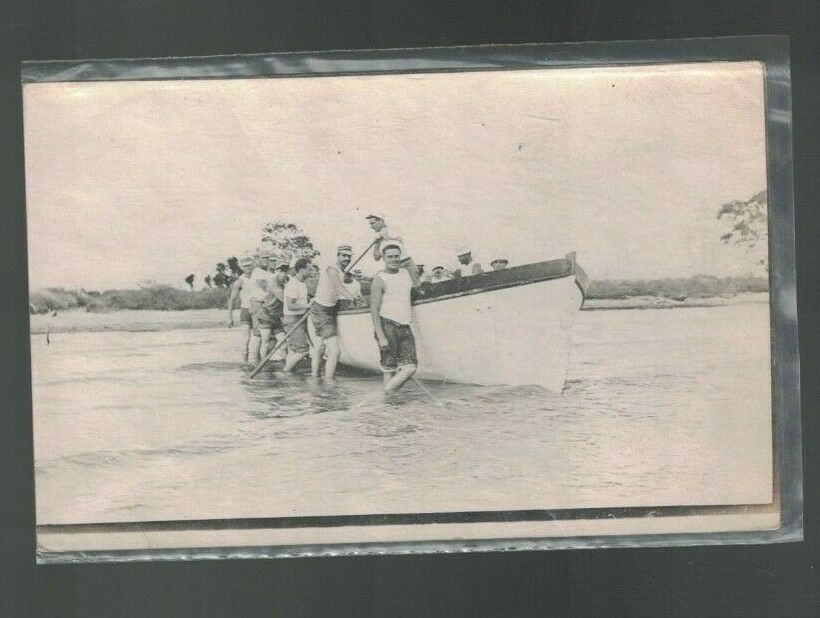 American Troops in Cuba 1900s Real Photo Postcard Working Party