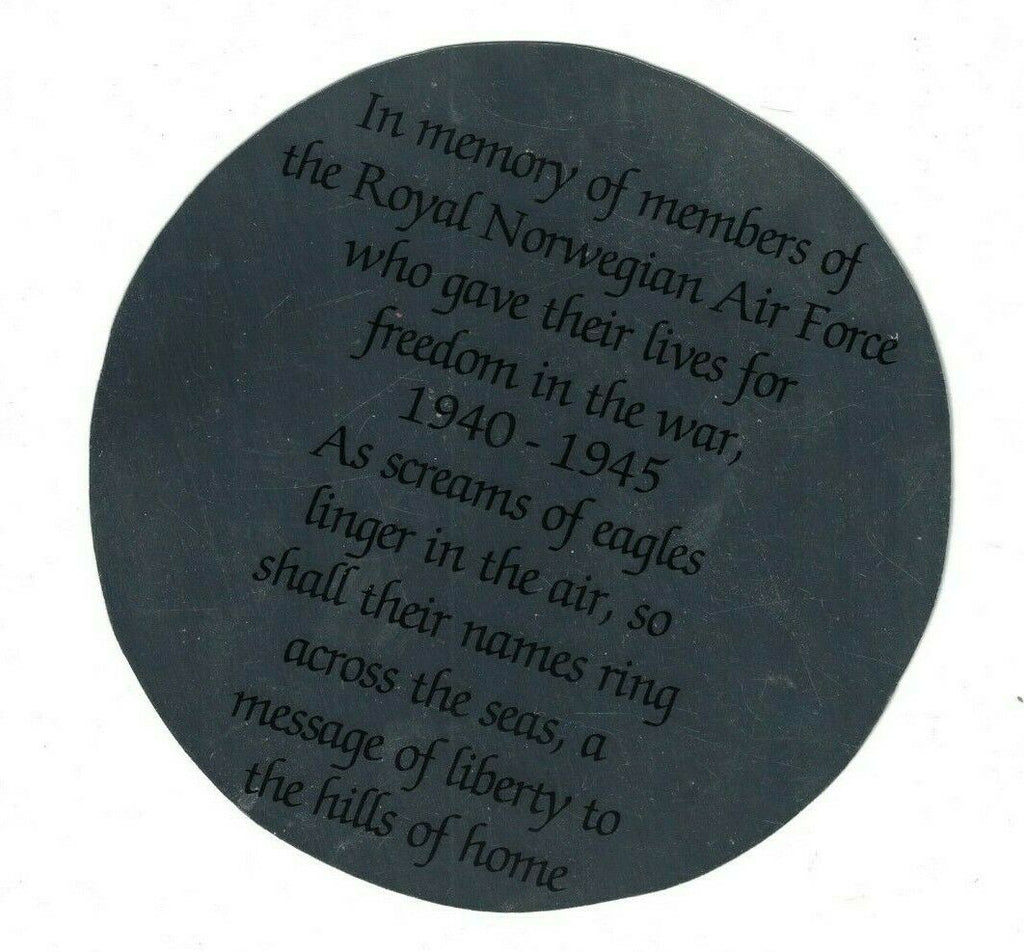 In Memory of Members of Royal Norwegian Air Force Who Gave Their Lives Mirror