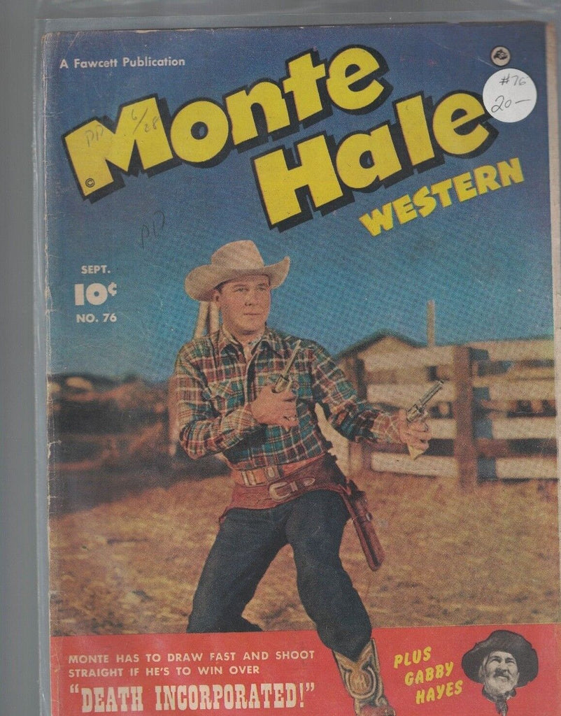 Monte Hale Western #76 Fawcett 1952 Gabby Hayes