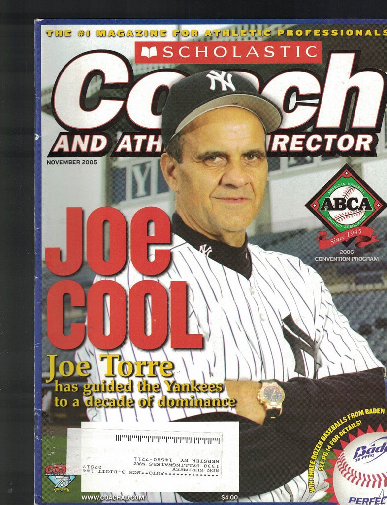 Coach & Athletic Director Magazine November 2005 Joe Torre New York Yankees