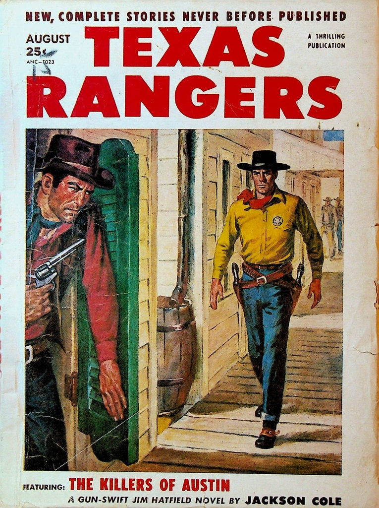 Texas Rangers Pulp August 1955 Jackson Cole Jim Hatfield Lewis Chadwick