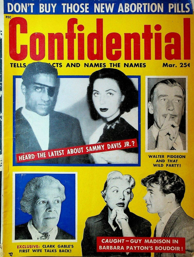 Confidential Magazine March 1956 Sammy Davis Jr Edward G Robinson Walter Pidgeon