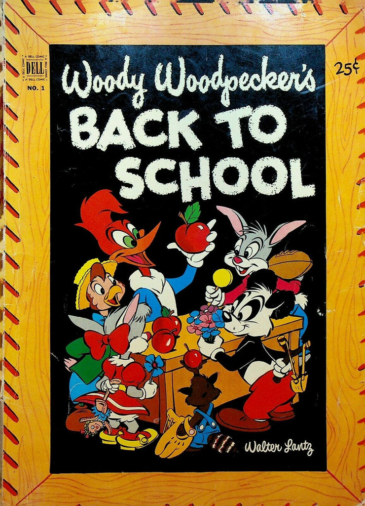 Woody Woodpecker's Back to School Dell Giant 1 1953 Apple for Teacher