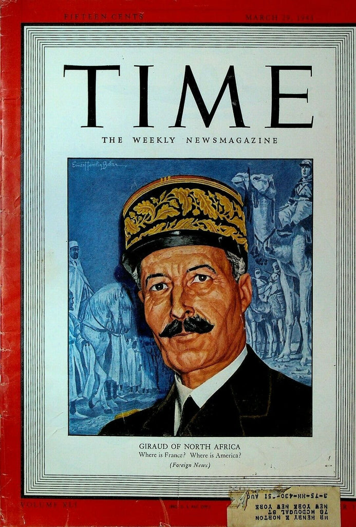 Time Magazine March 29 1943 Henri Giraud Helen Levitt World War II