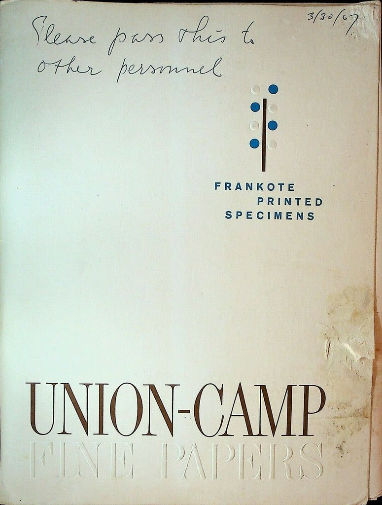 Union Camp Fine Papers 1965 Annual Report & Paper Samples Fine Papers