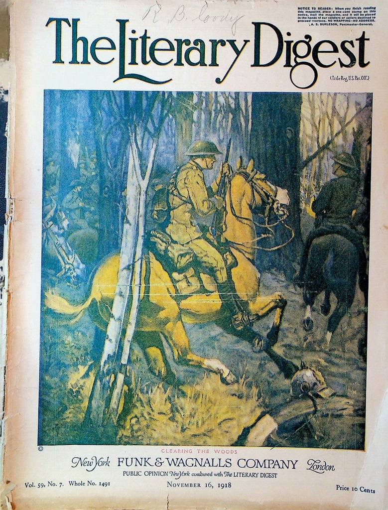 Literary Digest November 16 1918 WWI French Railroads YMCA Russian Church