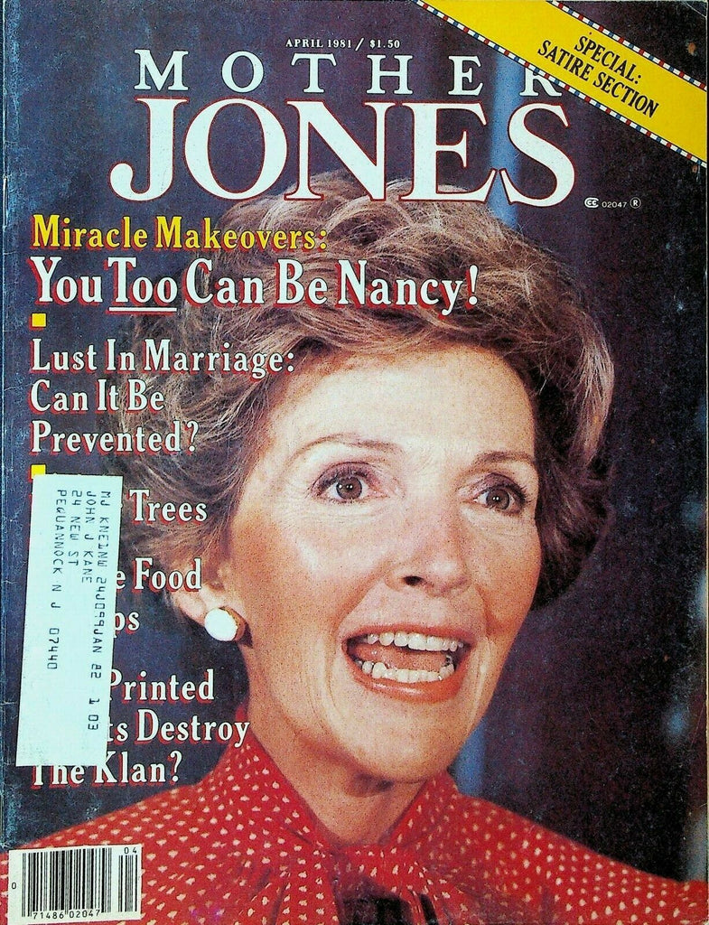 Mother Jones April 1981 Nancy Reagan Cris Williamson Hiroshima Peter Biskind