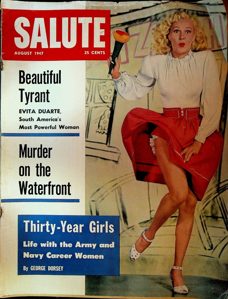 Salute Magazine August 1947 Evita Duarte San Quentin Swimming Gene Kelly