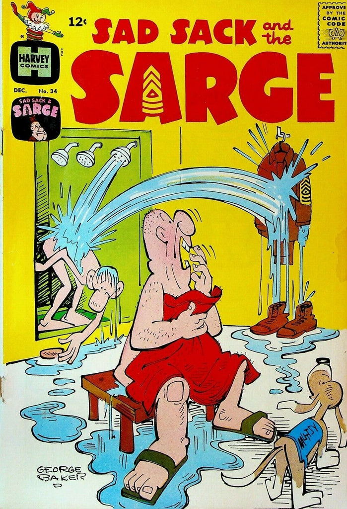 Sad Sack & the Sarge 34 1962 Harvey Comics George Baker Shower