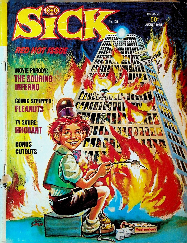 Sick Magazine #105 August 1975 Peanuts Rhoda Towering Inferno