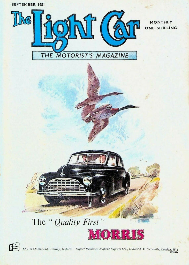 Light Car Motorist's Magazine September 1951 Bond Minicar Vauxhall Range