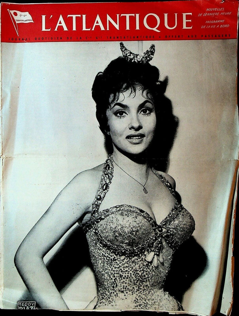 L'Atlantique Cruise Ship Magazine October 6 1956 World Series Gina Lollobrigida