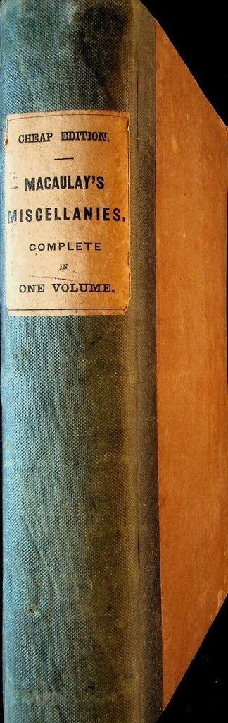 Essays Critical & Miscellaneous T Babington Macaulay HC 1846 Edinburgh Review