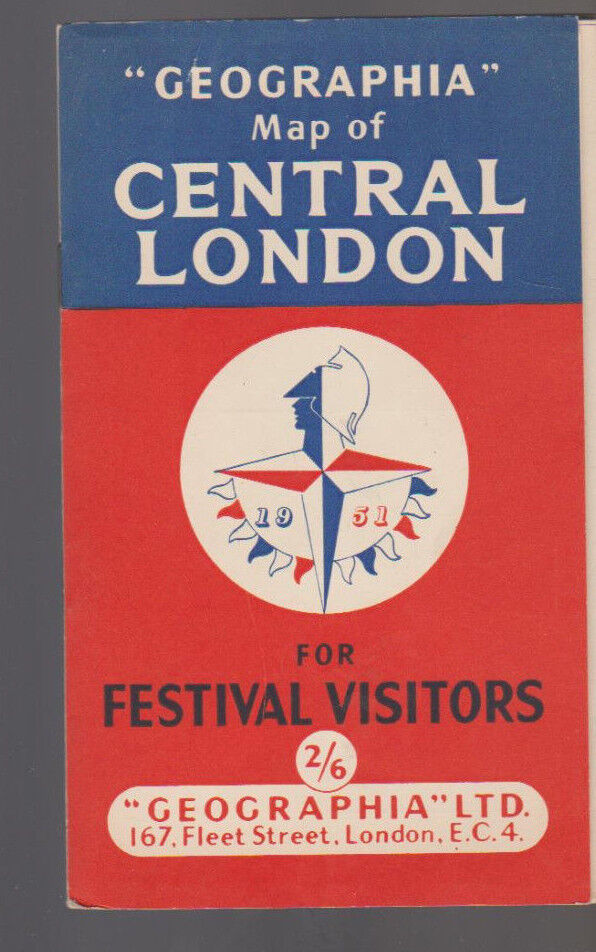 Geographia Map of Central London for Festival Visitors 1951