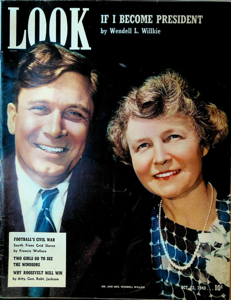 Look October 22 1940 Wendell Willkie James Otto Richardson College Football