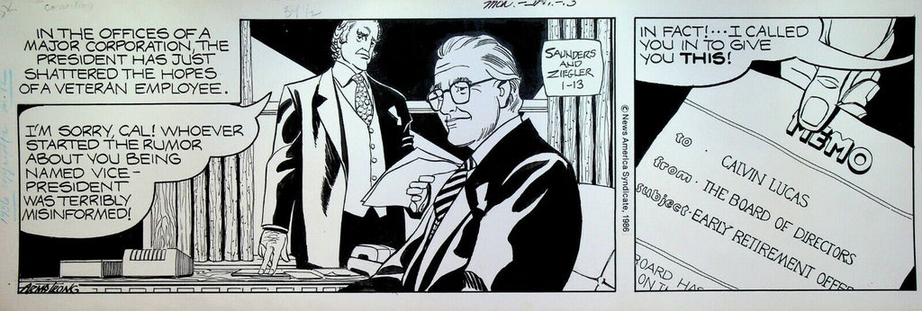 Mary Worth Original Comic Strip Art Allen Saunders Bill Ziegler January 13 1986