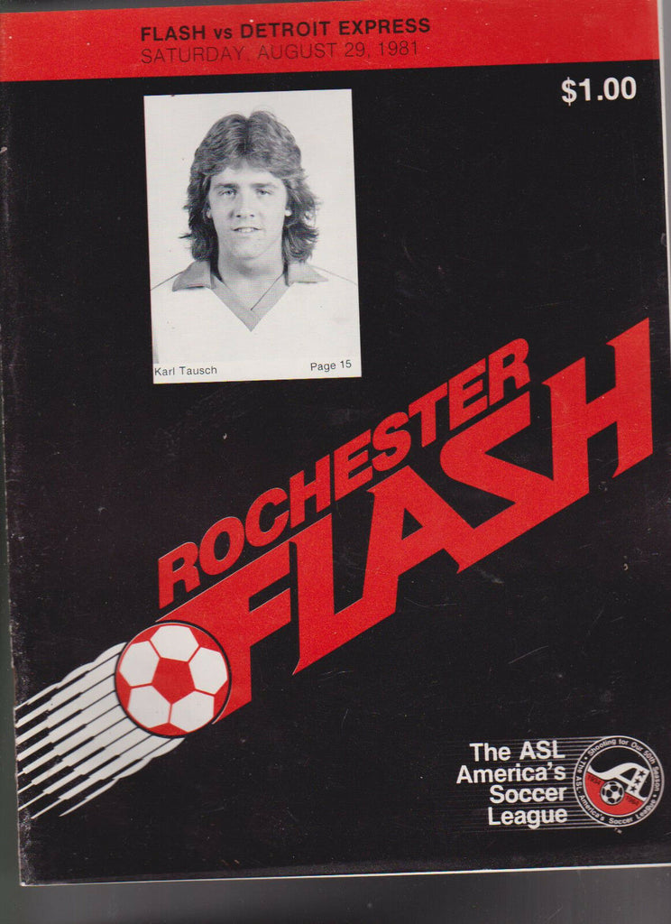 Rochester Flash ASL Soccer Program August 29 1981 Detroit Express Karl Tausch